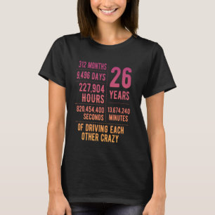 T-shirt 26 Ans de Mariage Drôle 26e Anniversaire de Mariag