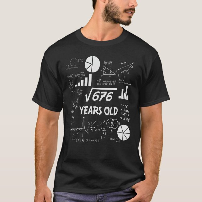 T-shirt 26 ans Enseignant des mathématiques Anniversaires  (Devant)