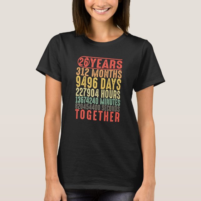T-shirt 26 ans ensemble 26e anniversaire Couples mariés (Devant)