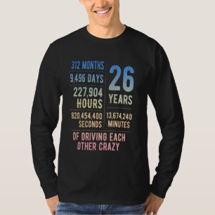 T-shirt 26 ans mariés Funny 26e anniversaire de Mariage