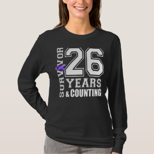 T-shirt 26 Ans Survivant Je Porte Violet Ruban Lupus Aware
