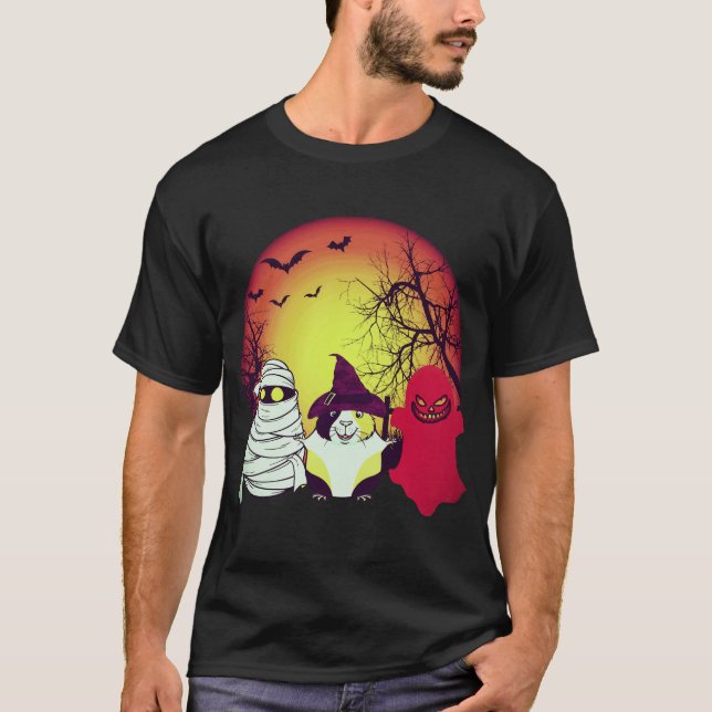 T-shirt 26 Cobaye d'Halloween Citrouille (Devant)