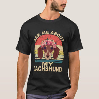 T-shirt 26 Demandez-moi des nouvelles de mon dachshund vin