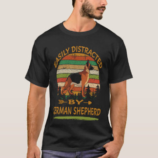 T-shirt 26 Facilement Distrait Par Le Berger Allemand