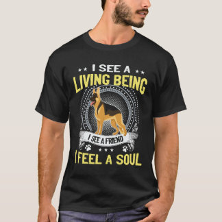 T-shirt 26 Je vois un être vivant Je vois un ami Je ressen