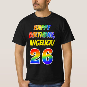 T-shirt 26e anniversaire — Bold, Fun, Rainbow 26, Nom pe