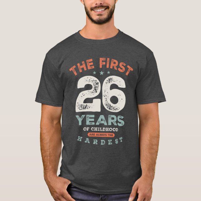 T-shirt 26e anniversaire Funny 26 ans (Devant)