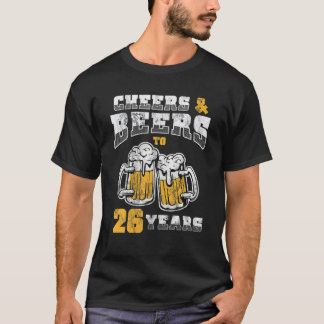 T-shirt 26E Anniversaire Salue Et Bières À 26 Ans Bir