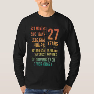 T-shirt 27 ans mariés Funny 27e anniversaire de Mariage