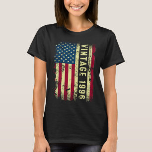 T-shirt 27 ans Vintage 1996 Drapeau américain 27e annivers