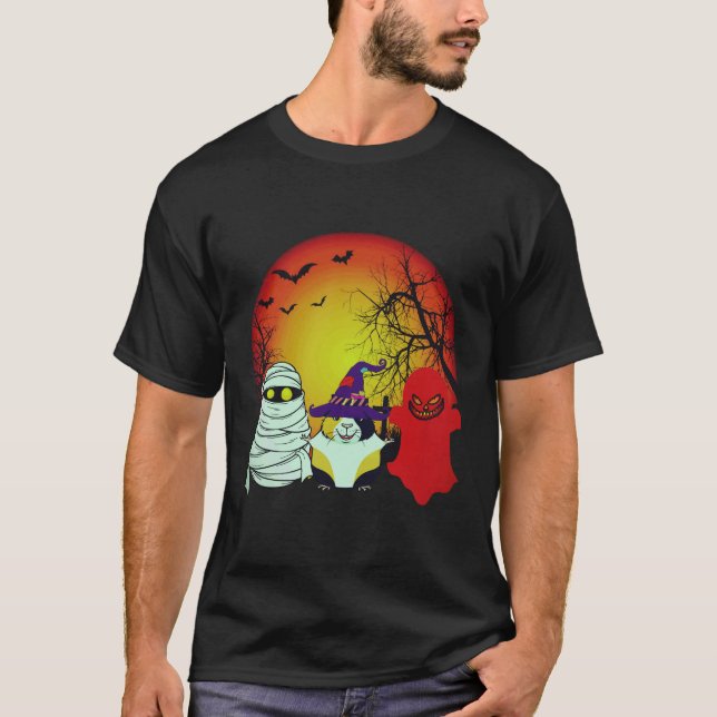 T-shirt 27 Cobaye d'Halloween Citrouille (Devant)