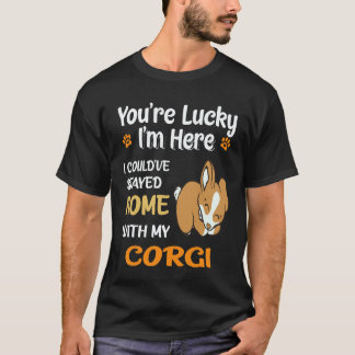 T-shirt 27 J'aurais pu rester à la maison avec Corgi