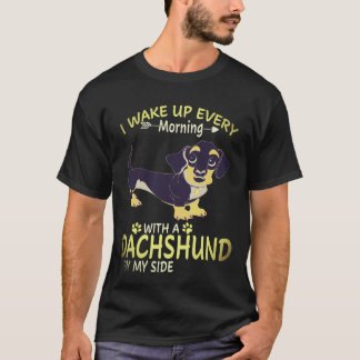 T-shirt 27 Je me réveille chaque matin avec un dachshund à