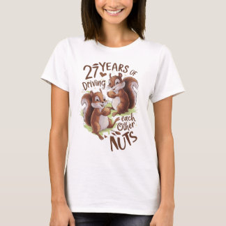 T-shirt 27e anniversaire de mariage qui nous rend fous