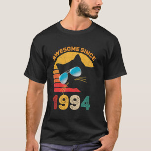 T-shirt 27e anniversaire Vintage Chat stupéfiant depuis 19