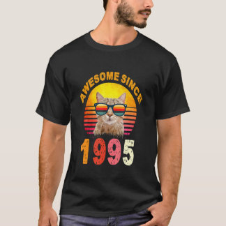 T-shirt 27e anniversaire Vintage Chat stupéfiant depuis 19