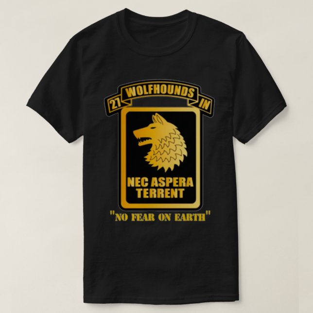 T-shirt 27e Régiment d'infanterie Wolfhounds Chest Nec Asp (Design devant)