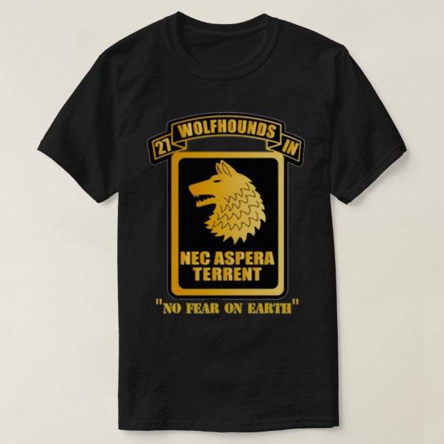 T-shirt 27e Régiment d'infanterie Wolfhounds Chest Nec Asp (Design devant)