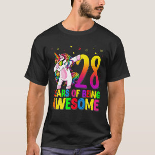 T-shirt 28 Ans Anniversaire Unicorn Dabbing 28E Anniversai