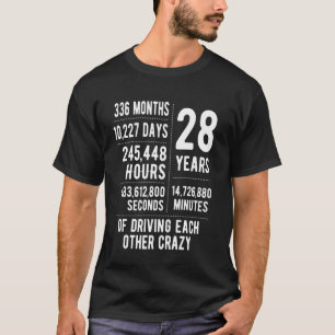 T-shirt 28 ans de mariage drôle 28e anniversaire de mariag