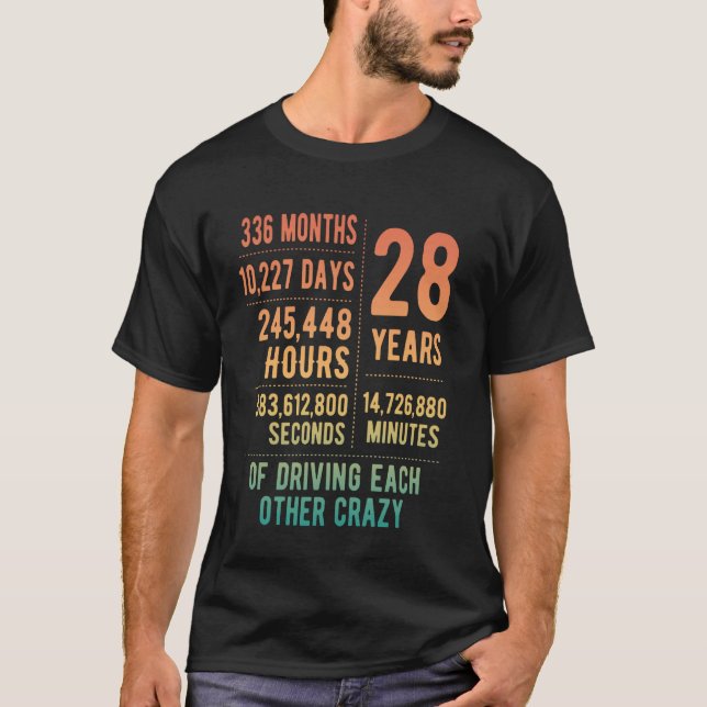 T-shirt 28 ans mariés Funny 28e anniversaire de Mariage (Devant)