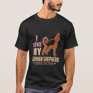 T-shirt 28 J'aime mon berger allemand, ce sont les humains