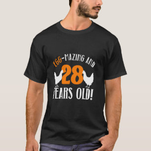 T-shirt 28e anniversaire 28 ans éleveuse de poulets Poulet