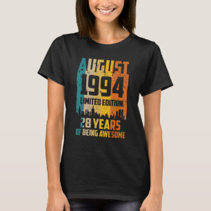 T-shirt 28e anniversaire 28 ans stupéfiant depuis août 199