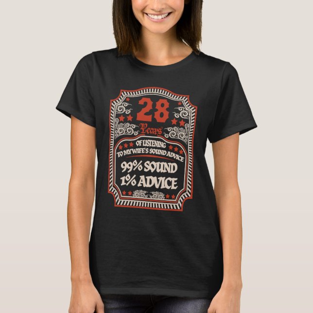 T-shirt 28th Wedding Anniversary For Him  Man Husband (Devant)
