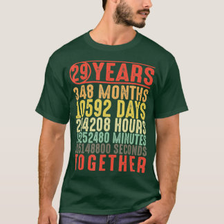 T-shirt 29 Année 29e anniversaire de Mariage Cadeaux pour 