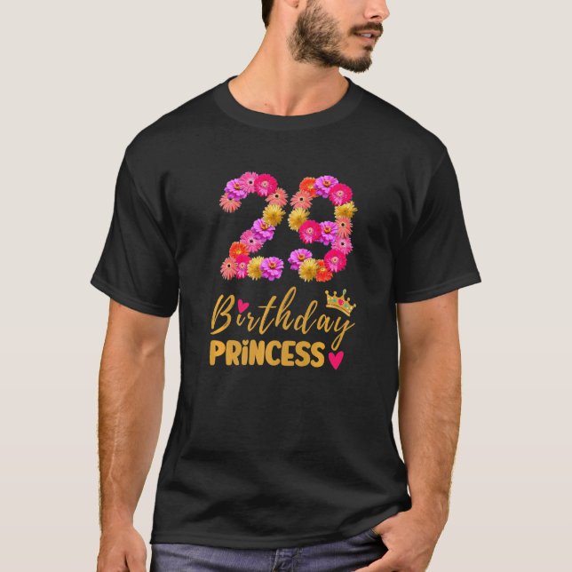 T-shirt 29 Anniversaire Princesse Flower Son 29e B (Devant)