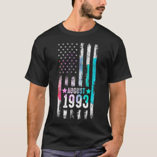T-shirt 29 ans, août 1993 Drapeau américain 29e anniversai