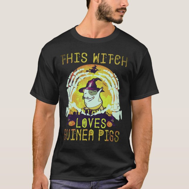 T-shirt 29 Cette sorcière adore les cochons d'Inde Hallowe (Devant)
