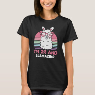 T-shirt 29 Year Old Bday Llamazing 29th Birthday Llama
