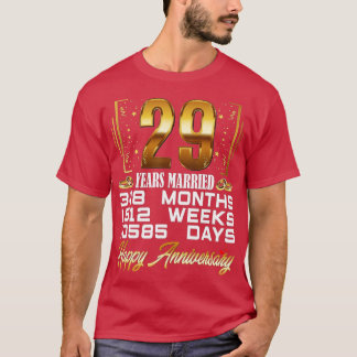 T-shirt 29 Years Married Funny 29th Wedding Anniversary