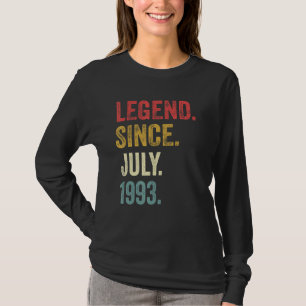 T-shirt 29e anniversaire 29 ans légende depuis juillet 199