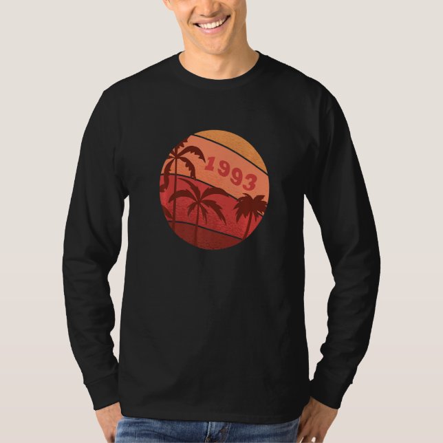 T-shirt 29e Anniversaire Classic Palm Sunset Birthda (Devant)