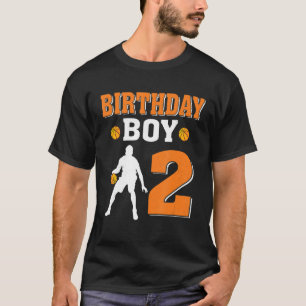 T-shirt 2 ans 2e anniversaire de la fête de basket-ball