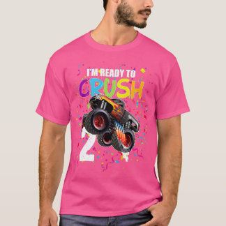 T-shirt 2 ans 2e anniversaire Monster Truck Je suis prêt à