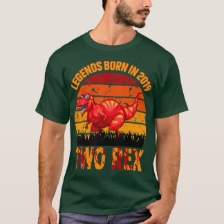T-shirt 2 ans 2e anniversaire T-Rex Dinosaur Légendes