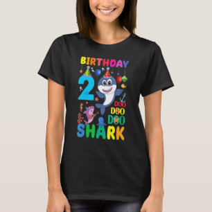 T-shirt 2 ans Anniversaire Enfants Cute Shark Anniversaire