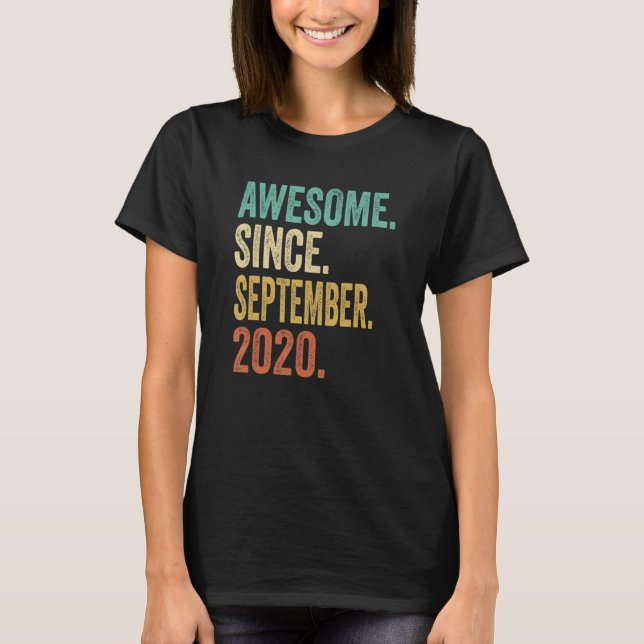 T-shirt 2 ans Awesome Septembre 2020 2e anniversaire B (Devant)