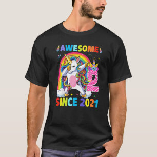 T-shirt 2 ans filles Ados Dabbing Unicorn 2e anniversaire
