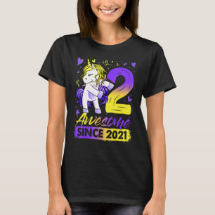 T-shirt 2 ans Flossing Unicorn 2e anniversaire fille Pa