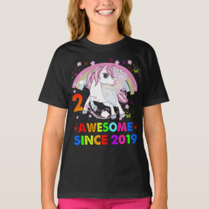 T-shirt 2 Ans Unicorn Cutie 2e Anniversaire Unicorn