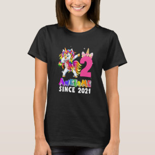 T-shirt 2 Ans Unicorn Dabbing 2e anniversaire fille Ado