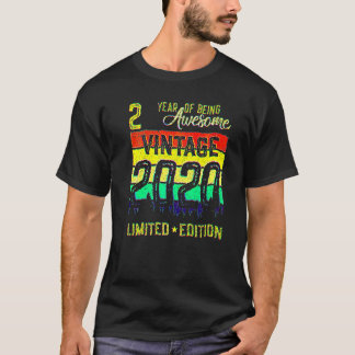 T-shirt 2 ans Vintage 2020 2e anniversaire