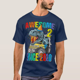 T-shirt 2 Awesome depuis 2020 Dinosaur Monster Truck 2ème 