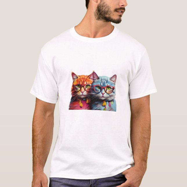 T-shirt 2 chats mignons (Devant)