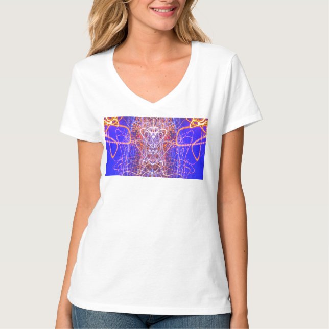 T-SHIRT 2 COEURS DANS UN UNIVERS BLEU,  (Devant)